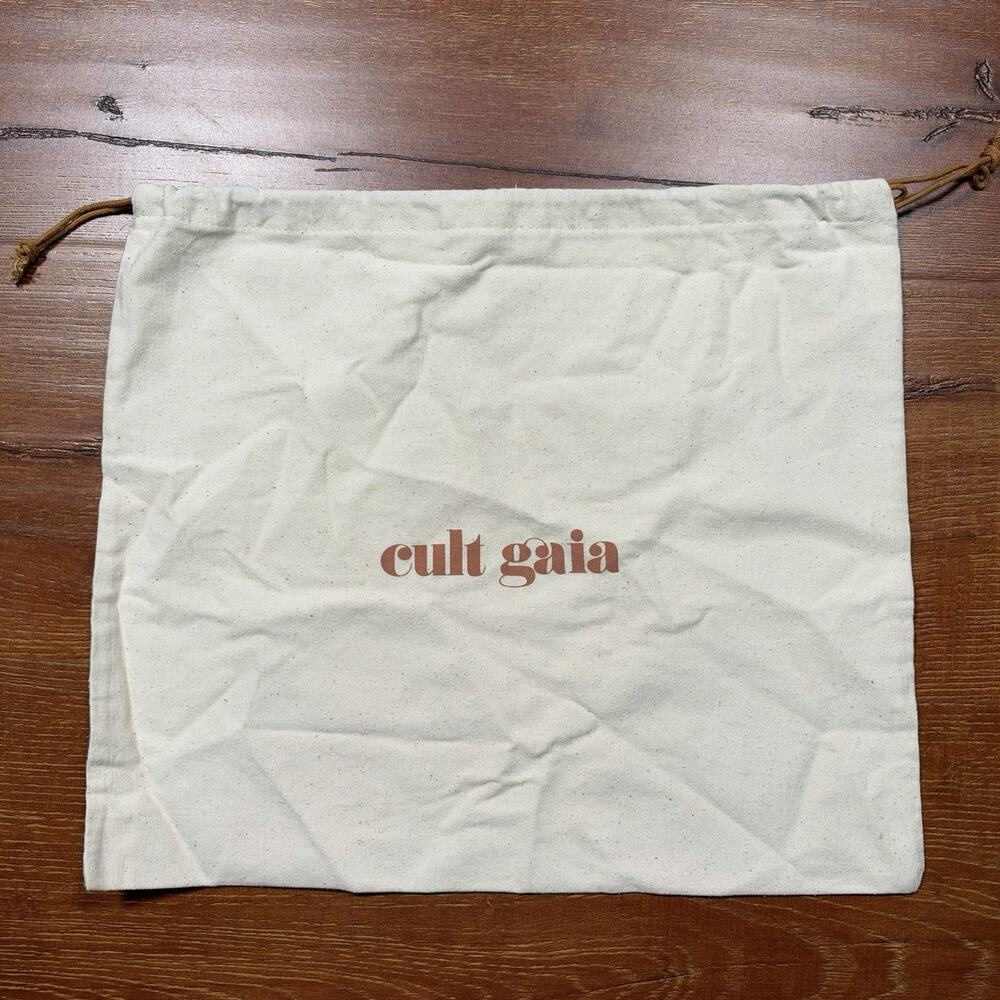 Cult Gaia Dust Bag 15"x13" Ivory Drawstring Organic Cotton Cover Protector Purse